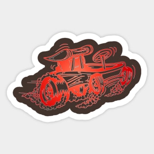 Vintage Wheely Wagon Racing Sticker